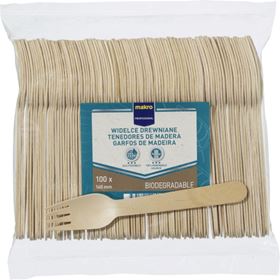MAKRO PROFESSIONAL HOLZGABEL 16,5 CM 100 STÜCK