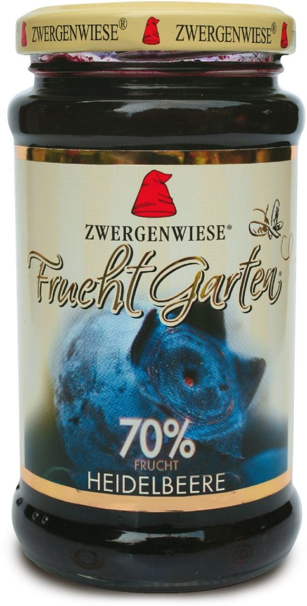 Blåbærmousse (70% frugt) glutenfri BIO 225 g - ZWERGENWIESE