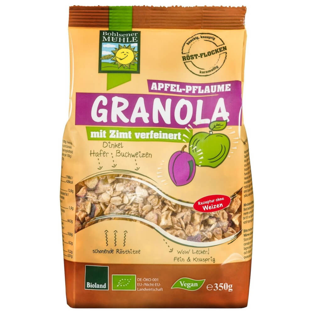 Granola Apel - Plum BIO 350 g - BOHLSENER MÜHLE