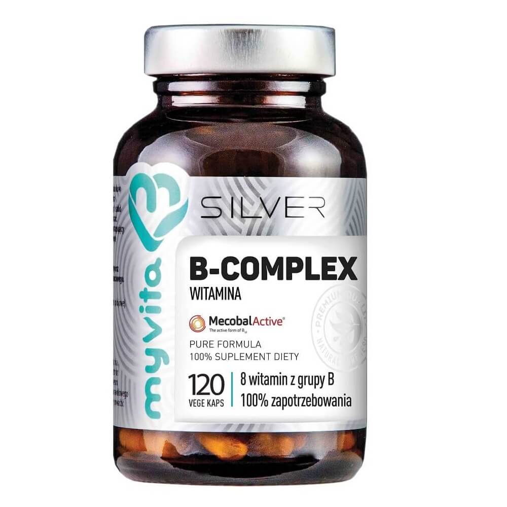 B - KOMPLEX 8 B-विटामिन 120 कैप्सूल MYVITA SILVER PURE