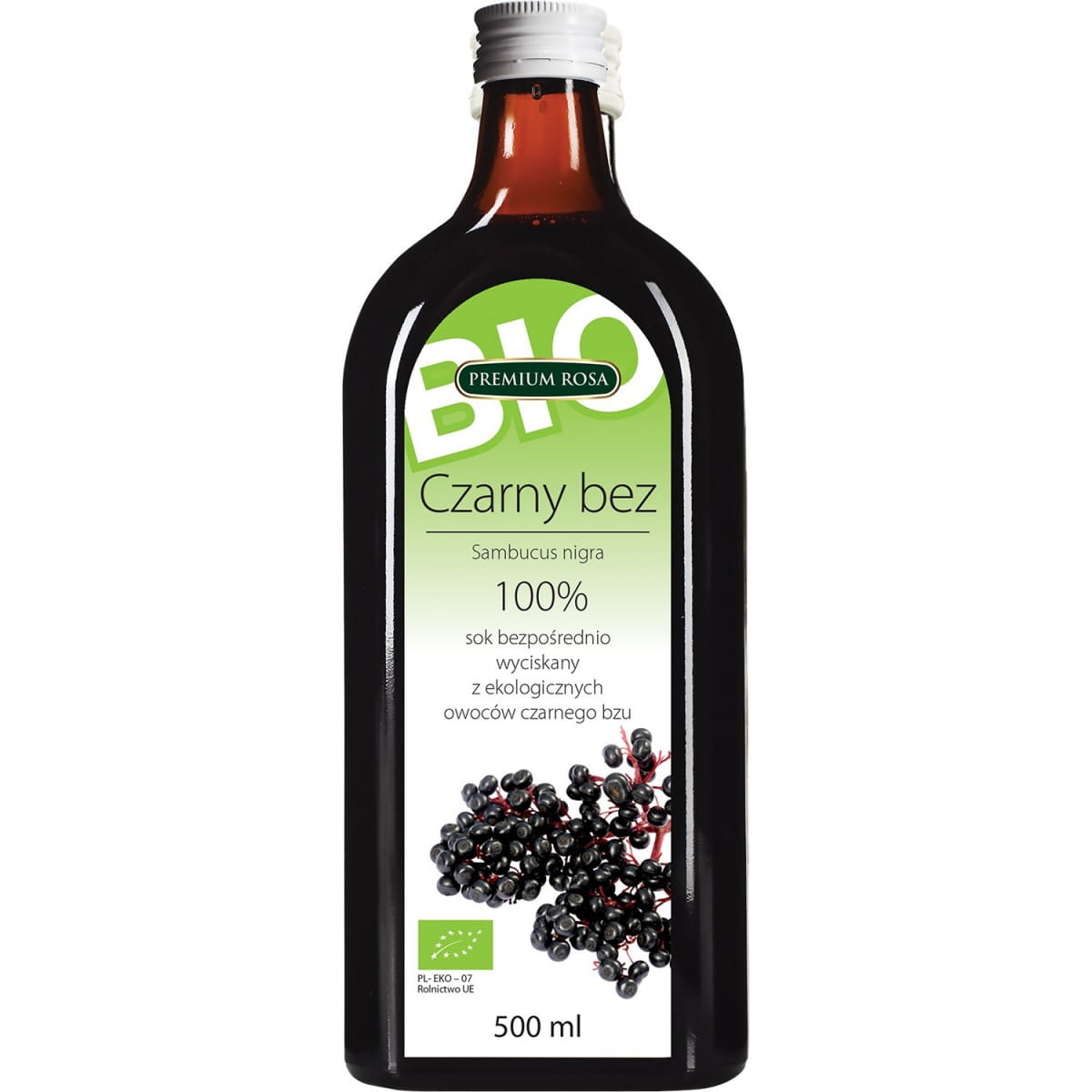 Schwarz ohne Saft 100% BIO sukkerfri 500ml PREMIUM ROSA