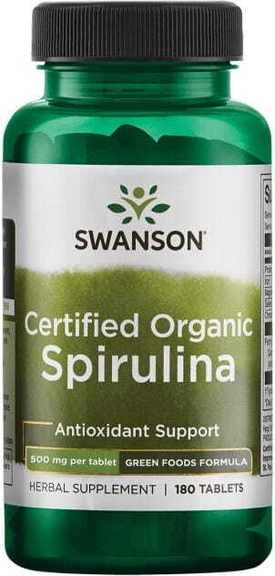 Spirulina from controlled organic cultivation Spirulina from controlled organic cultivation 500 mg 180 tablets from SWANSON