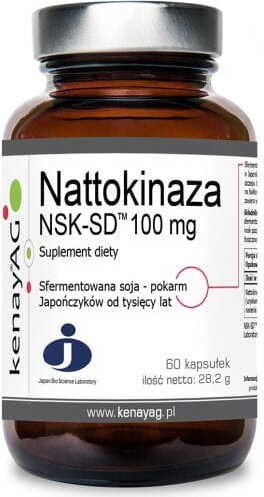 Fermenterte sojabønner-Nattokinase nsk - sd 100 mg 60 kapsler KENAY