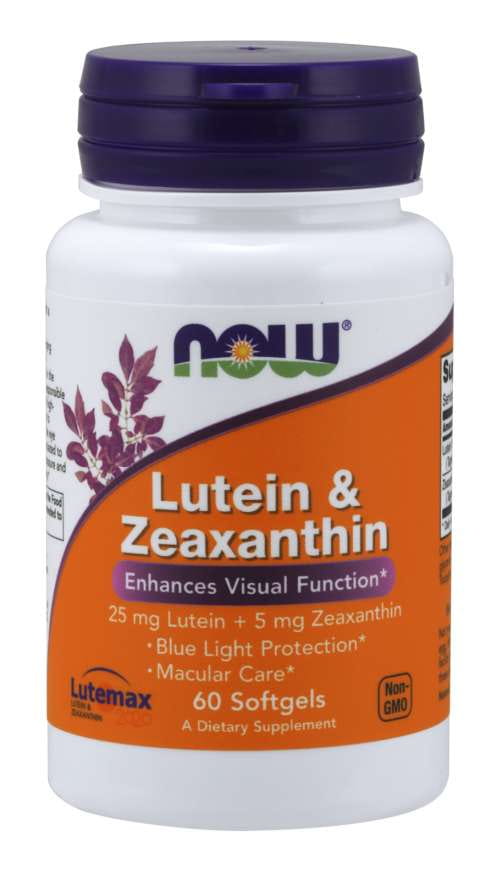 Luteína 25 MG y Zeaxantina 5 MG 60 cápsulas NOW FOODS
