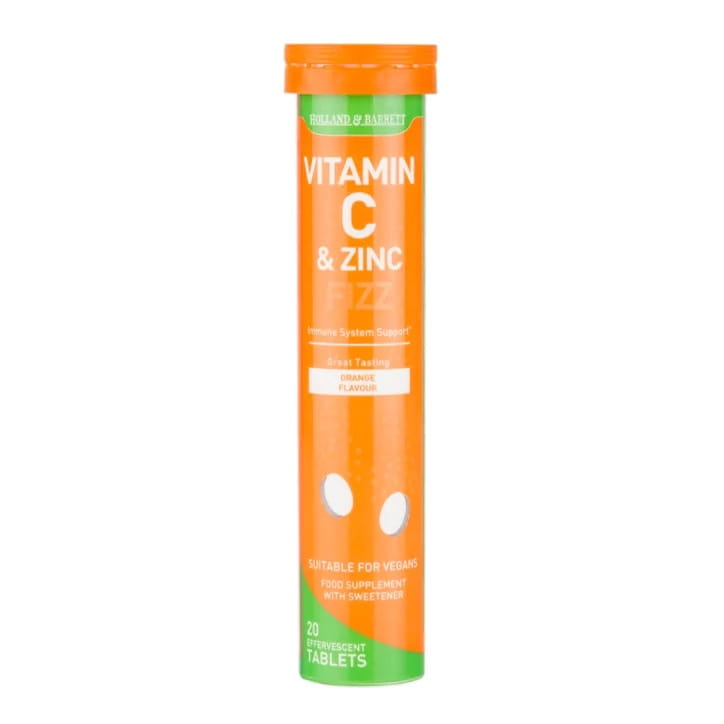 Βιταμίνη C & Ψευδάργυρος Brauseorange 20 δισκία HOLLAND & BARRETT