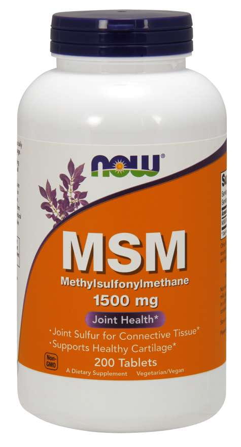 MSM-metyylisulfonyylimetaani 1500 MG 200 tablettia NOW FOODS
