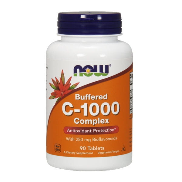 C1000 Vitamina C Tamponada e Bioflavonoides Cítricos 90 Comprimidos NOW FOODS