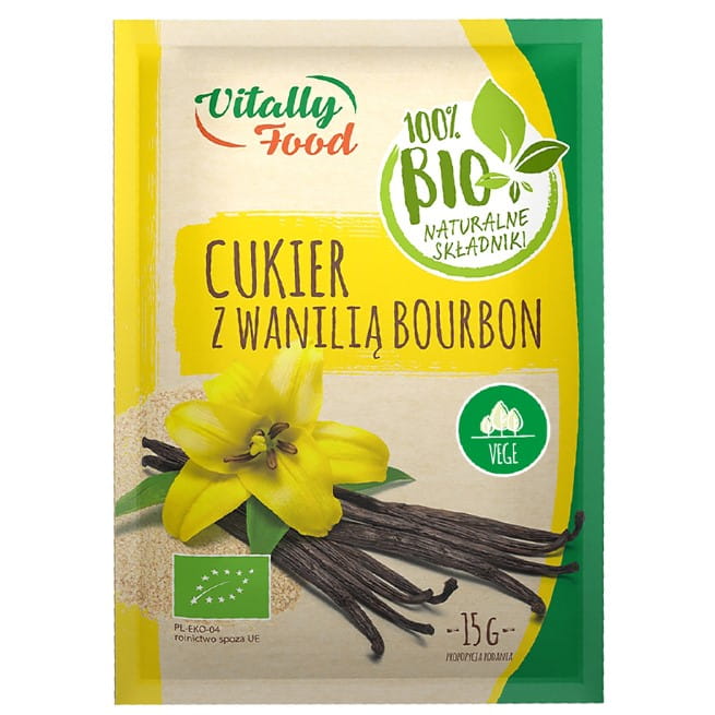 น้ำตาลผสมวนิลาบูร์บอง ออร์แกนิค 15g อาหารเพื่อสุขภาพ