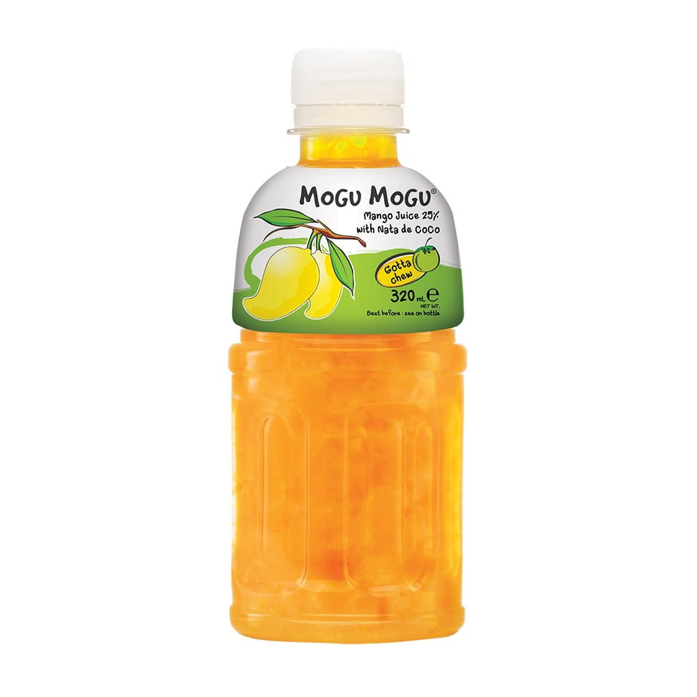 Minuman dengan rasa mangga dan potongan jelly kelapa 320 ml