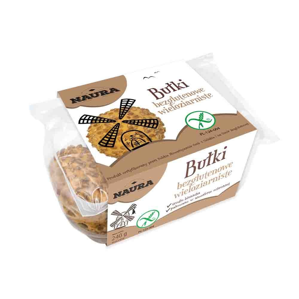 Bezlepkové vícezrnné housky 240 g NAURA