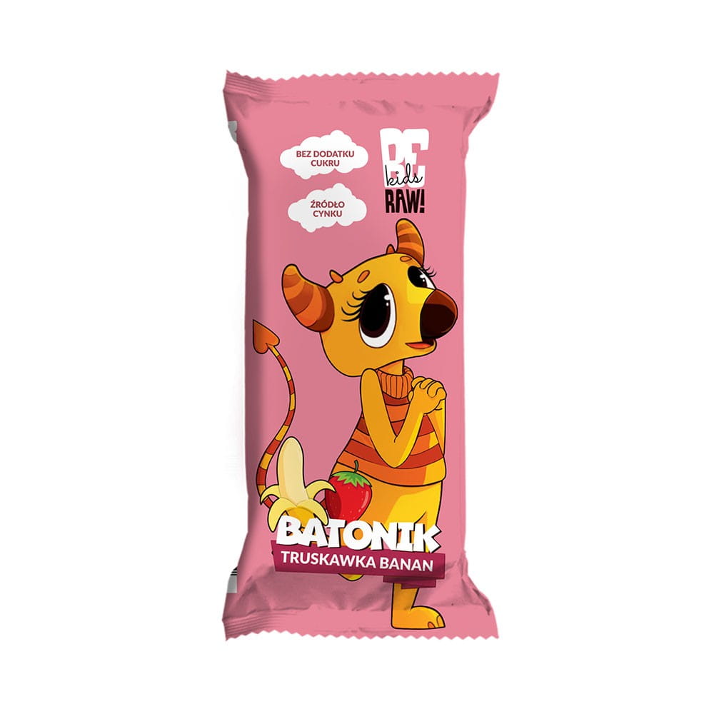 Een reep zonder toegevoegde suikers, aardbei, banaan, 25 g