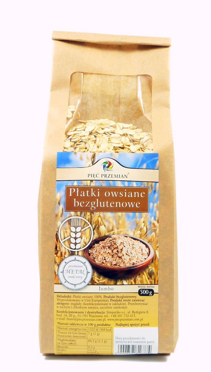 Fulgi de ovăz fără gluten Jumbo 500g CINCI SCHIMBĂRI