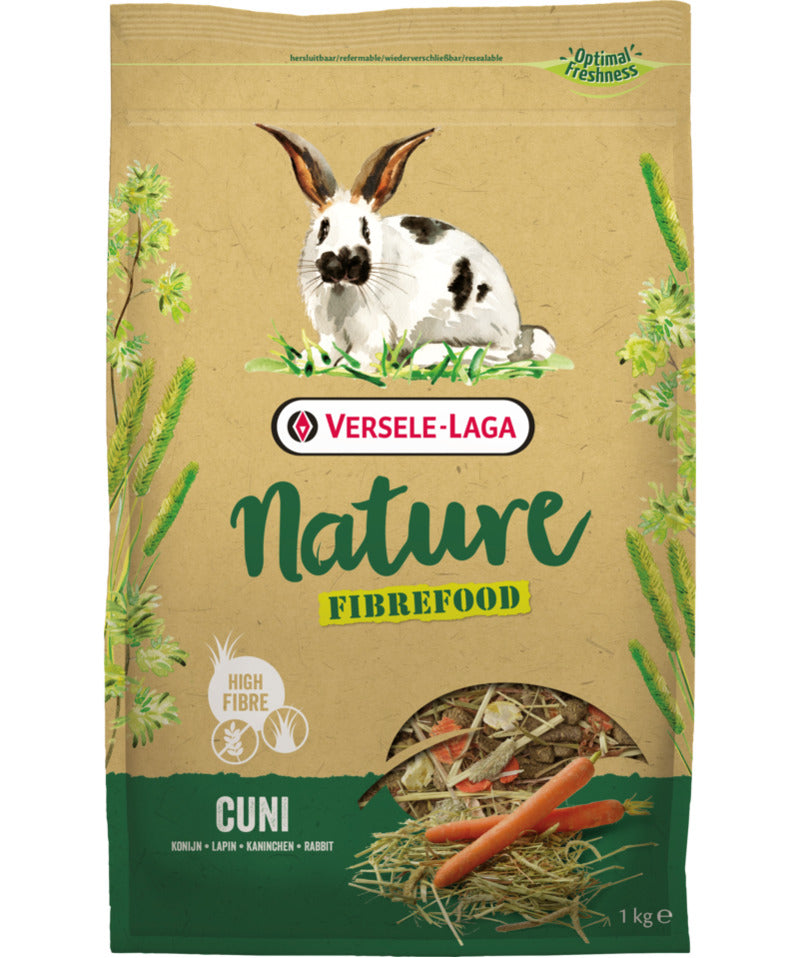 Cuni Nature Fiberfood 1kg - LEICHT/EMPFINDLICH für Zwergkaninchen [461426] - VERSELE LAGA